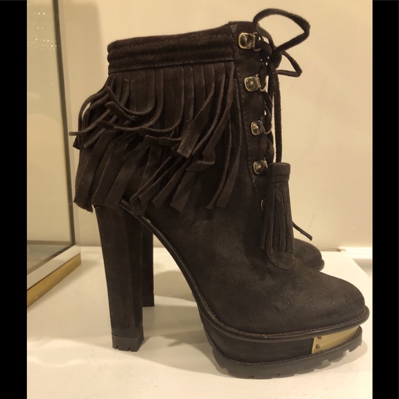 Brian Atwood BF Tempesta Dk Brown Suede Boots New - Picture 2 of 12